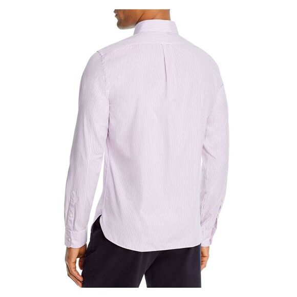 The Mens store Mens Purple Striped Classic Fit Button Down Casual Shirt M - Picture 2 of 2